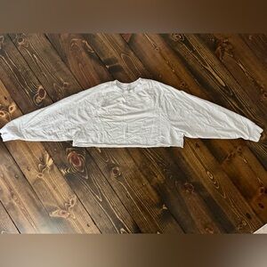 Alo Extreme Cropped Pullover Sweatshirt, White